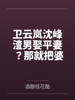 卫云岚沈峰渣男娶平妻？那就把婆家搬空了吧